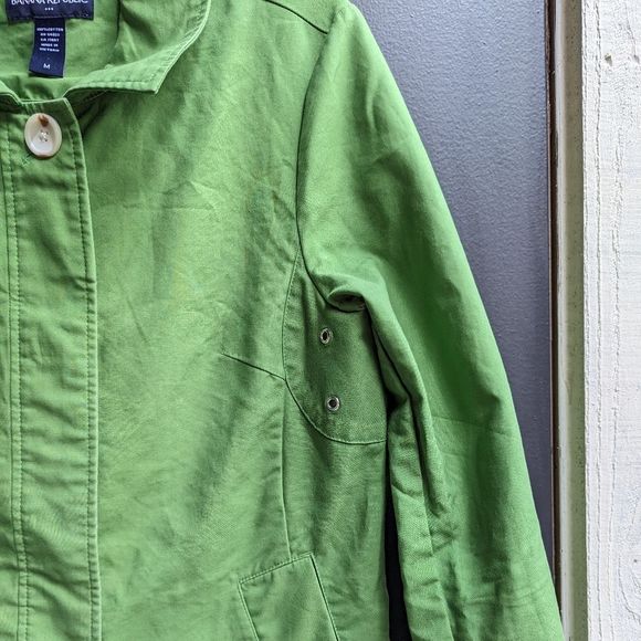 Banana Republic Coat Medium Green Lightweight Cotton Classic Preppy European - Picture 5 of 6